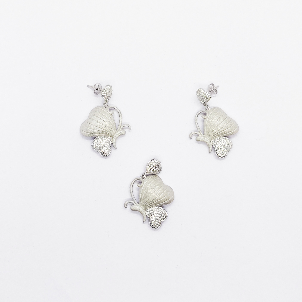 925 sterling silver designer butterfly pendant set