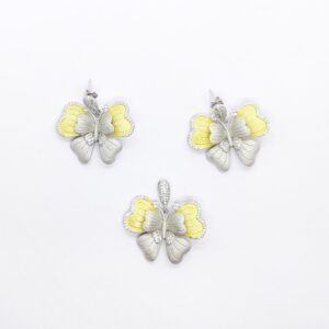 925 sterling silver designer butterfly pendant set