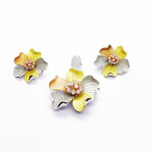 925 sterling silver multicolor designer pendant set