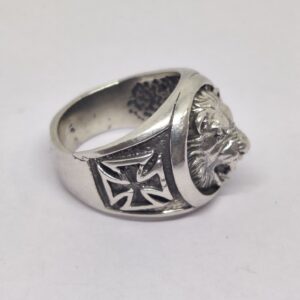 925  sterling silver lion design mens ring