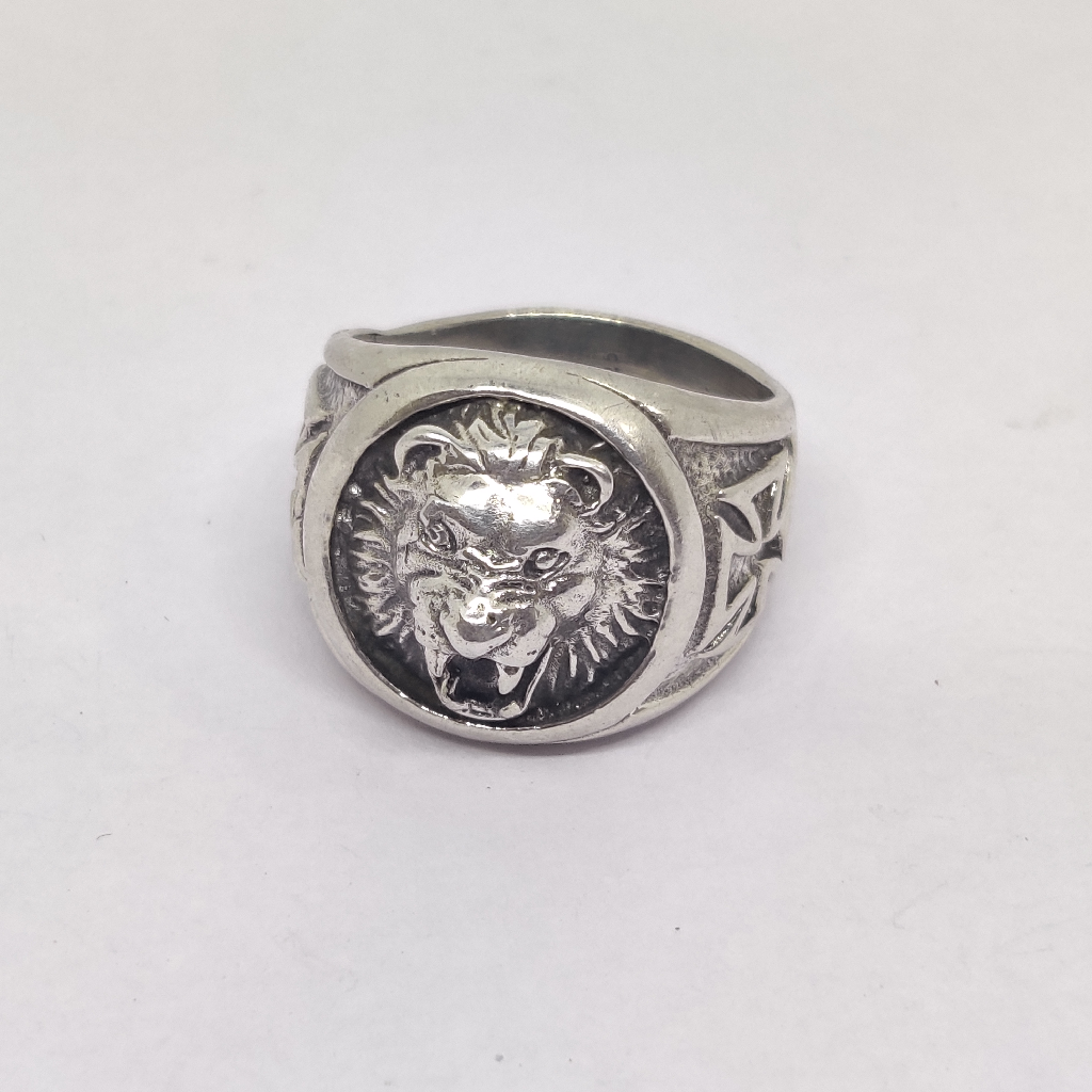 925  sterling silver lion design mens ring