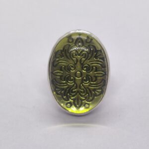 925 sterling silver yellow stone gents ring