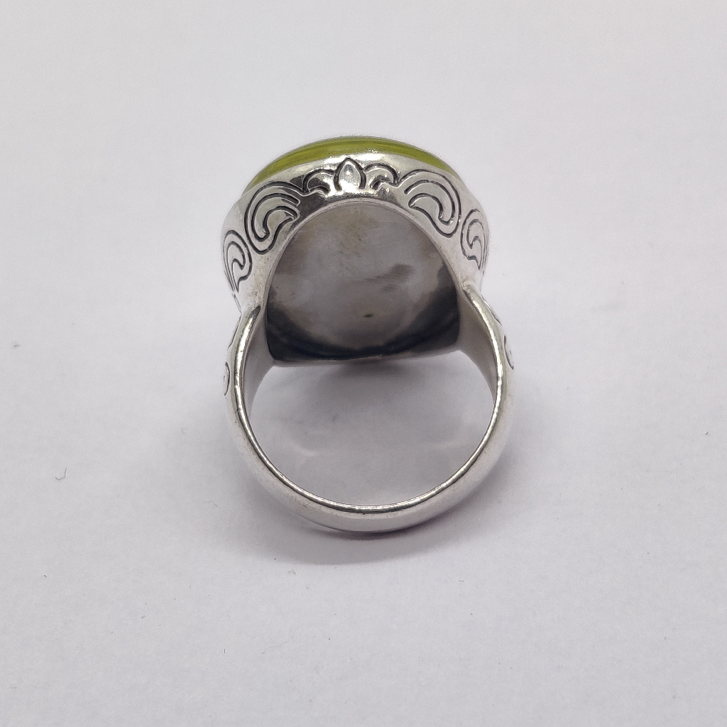 925 sterling silver yellow stone gents ring
