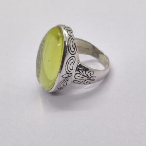 925 sterling silver yellow stone gents ring