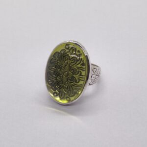 925 sterling silver yellow stone gents ring