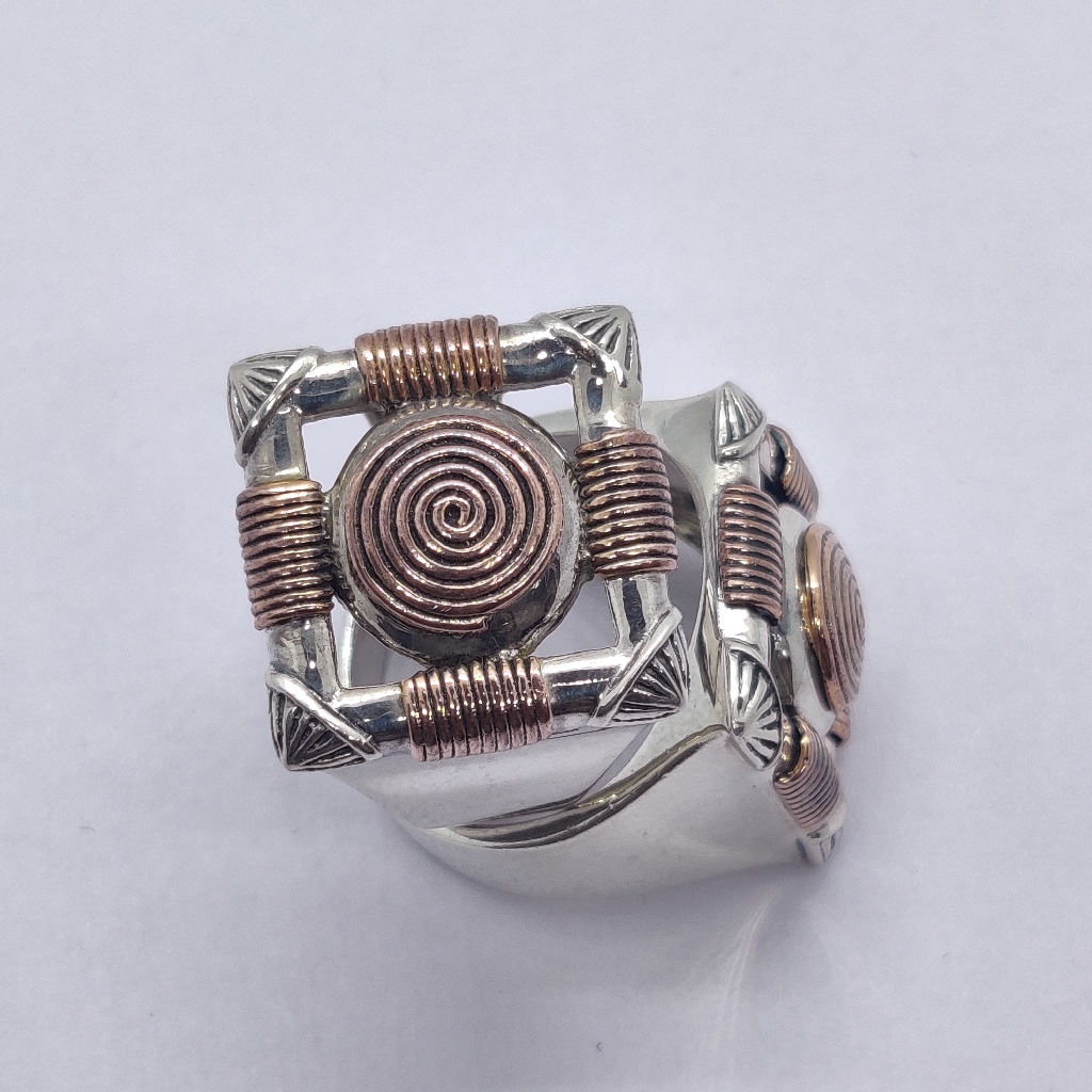 925 sterling silver copper coating design ring