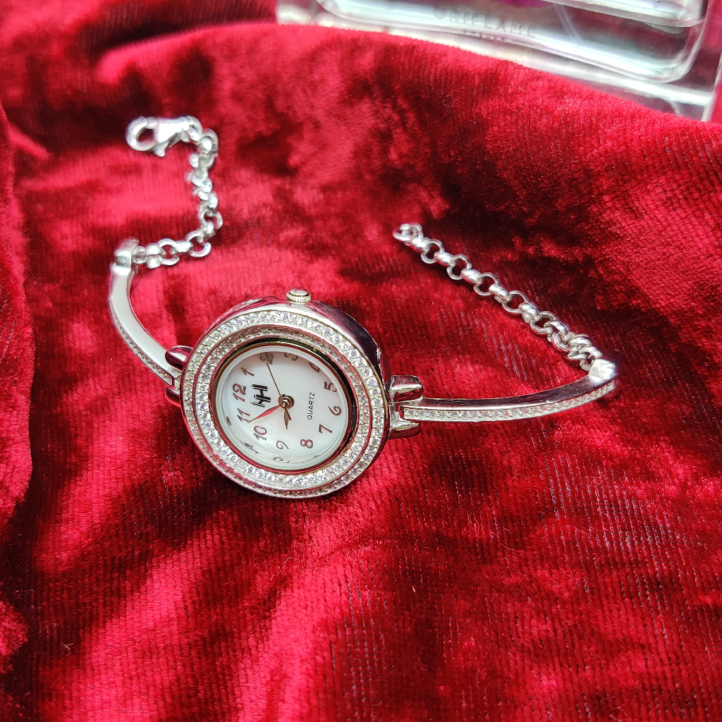 925 sterling silver ladies cz watch