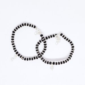 925 silver black beads baby bracelet