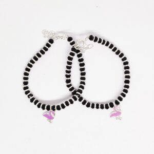 925 silver Deck black beads baby bracelet