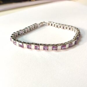 925 sterling silver ladies bracelet with high quality stone studded