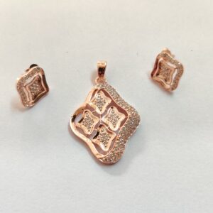 925 silver rose gold plating pendant set