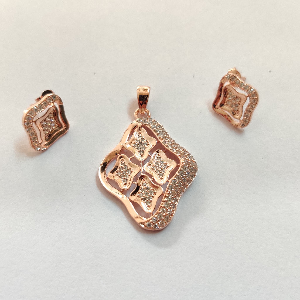 925 silver rose gold plating pendant set