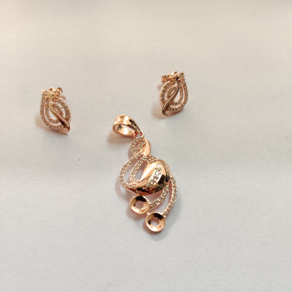 925 silver rose gold plating pendant set