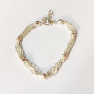 925 sterling silver ladies multiple strand chain bracelet