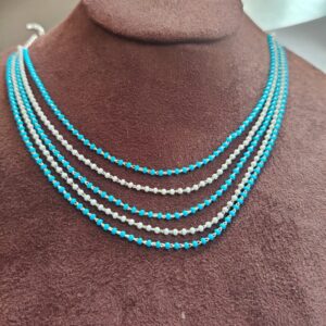 925 silver Glass beads mala