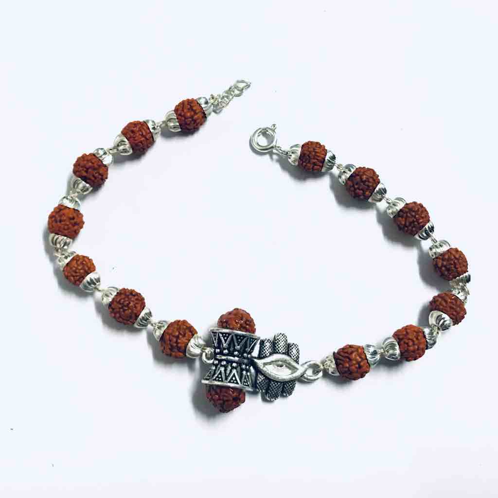 925 sterling silver Rudrax bracelet with pendant - Image 5
