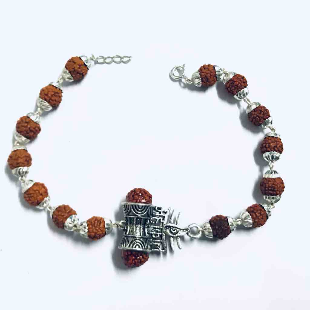 925 sterling silver Rudrax bracelet with pendant - Image 4