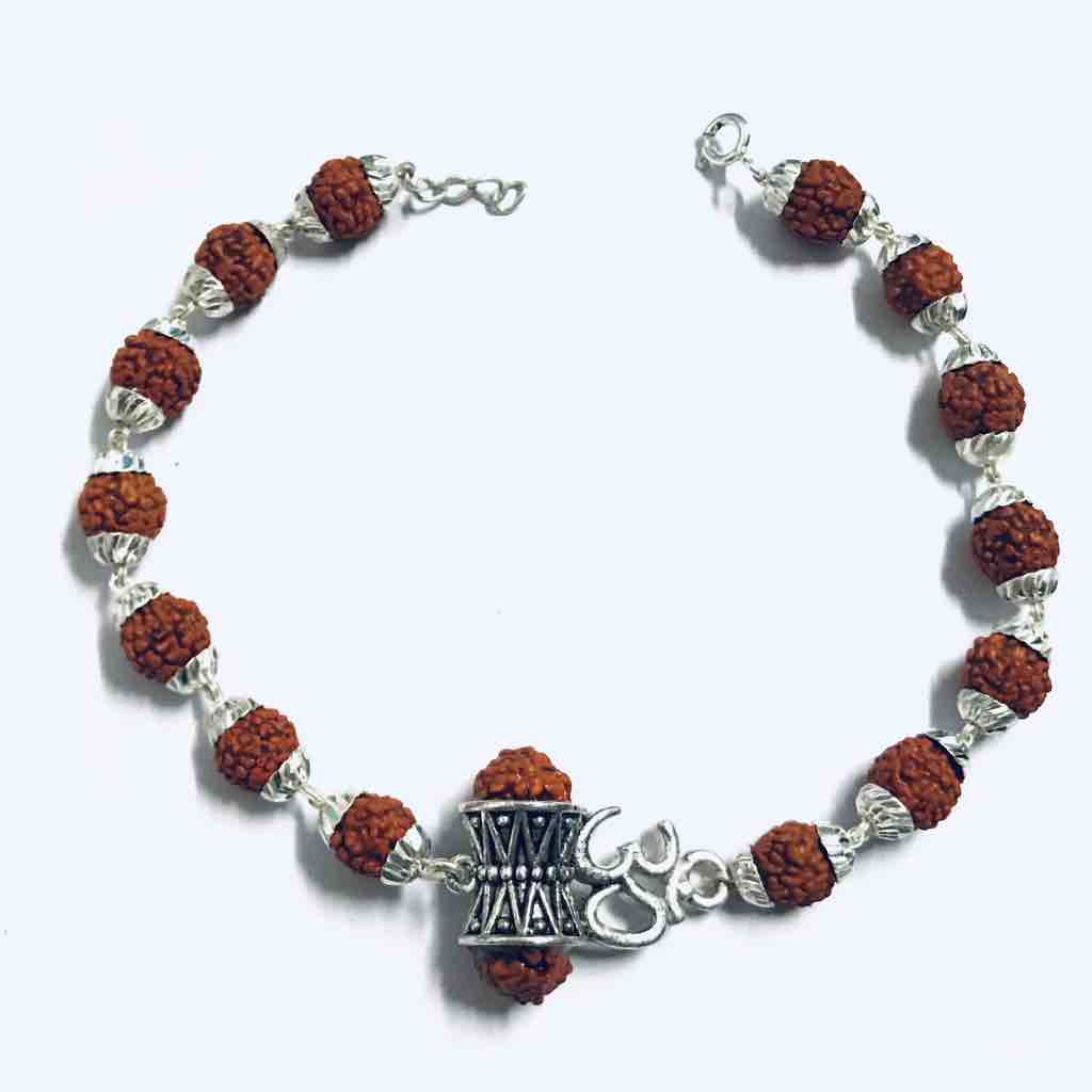 925 sterling silver Rudrax bracelet with pendant - Image 3