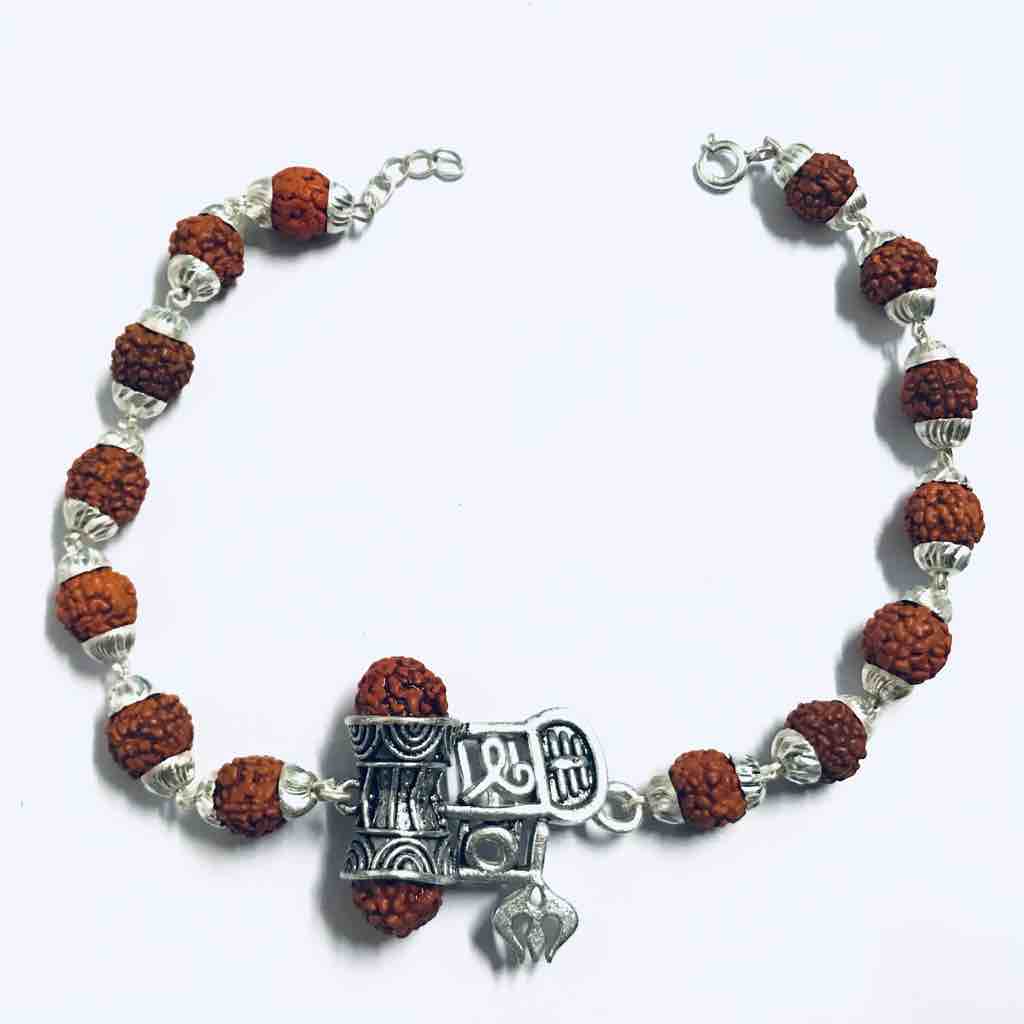 925 sterling silver Rudrax bracelet with pendant - Image 2
