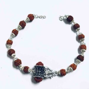 925 sterling silver Rudrax bracelet with pendant
