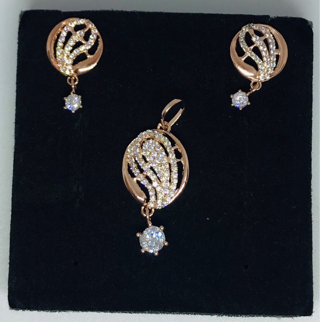 925 sterling silver Rosegold plated pendant sets