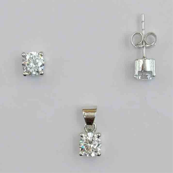 925 silver single stone pendant sets - Image 3