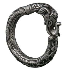 Tribal Elephant Design Silver Kada