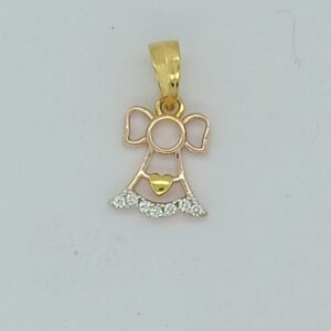 916 Gold Attractive Floral Plain Pendant