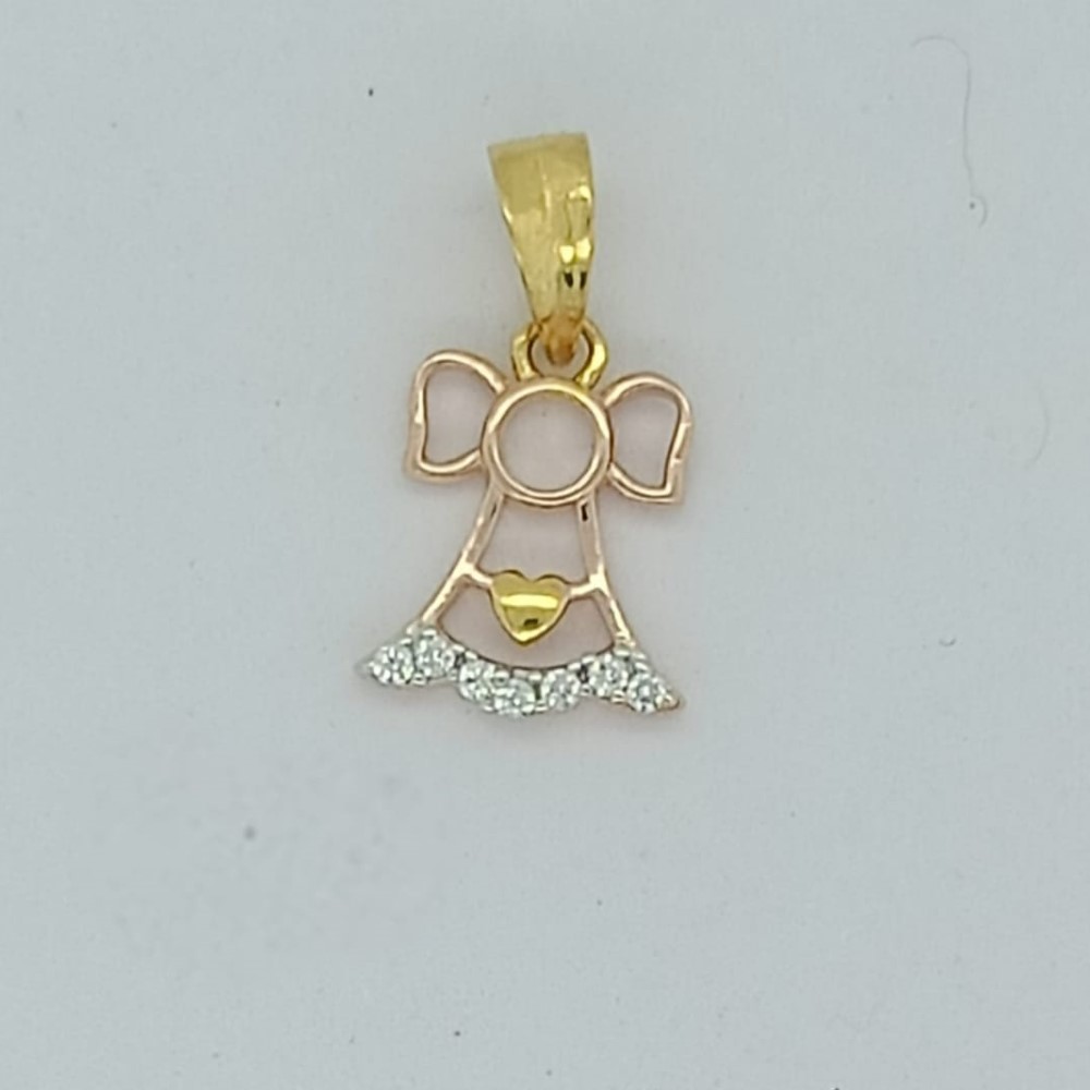 916 Gold Attractive Floral Plain Pendant