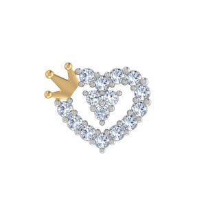 18KT Gold Heart Shaped Diamond Nosepin
