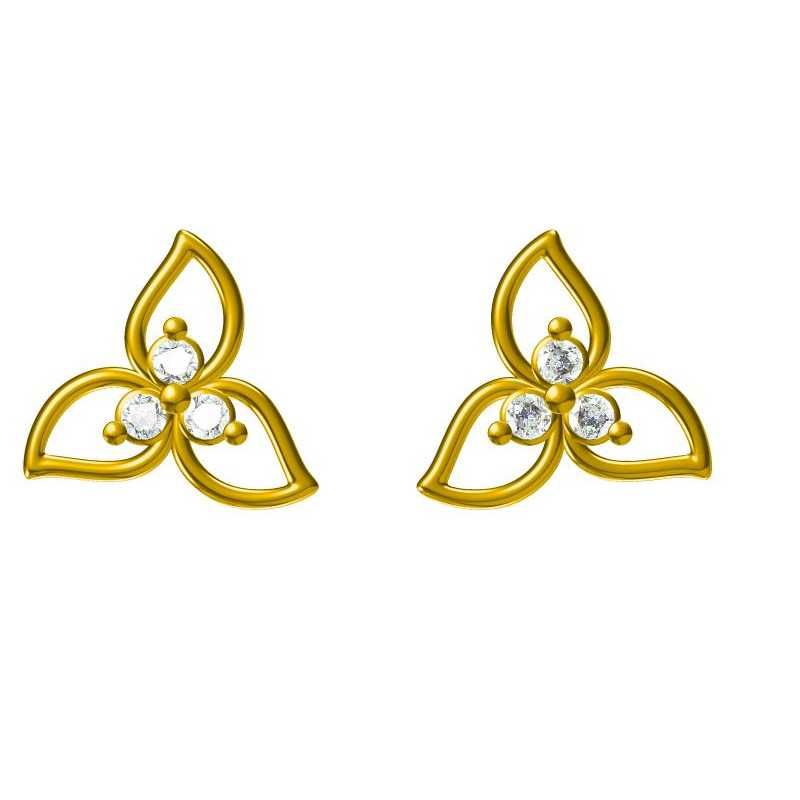 18KT Antique Diamond Designer Earrings - Image 3