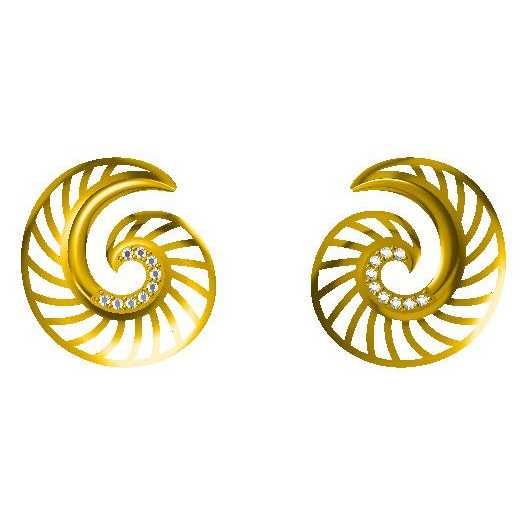 18KT Antique Diamond Designer Earrings - Image 2