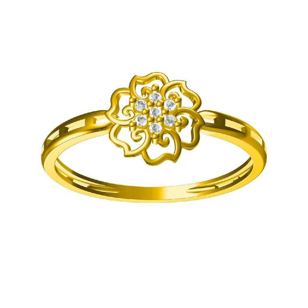 916 Attractive Gold Ladies Diamond Ring