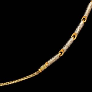 22 Kt Yellow Gold Necklace Curb Hot Selling 2 Tone Chain 14g