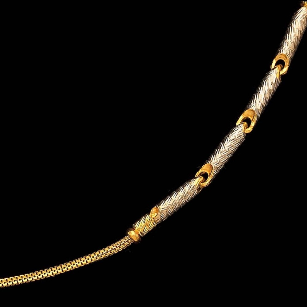 22 Kt Yellow Gold Necklace Curb Hot Selling 2 Tone Chain 14g