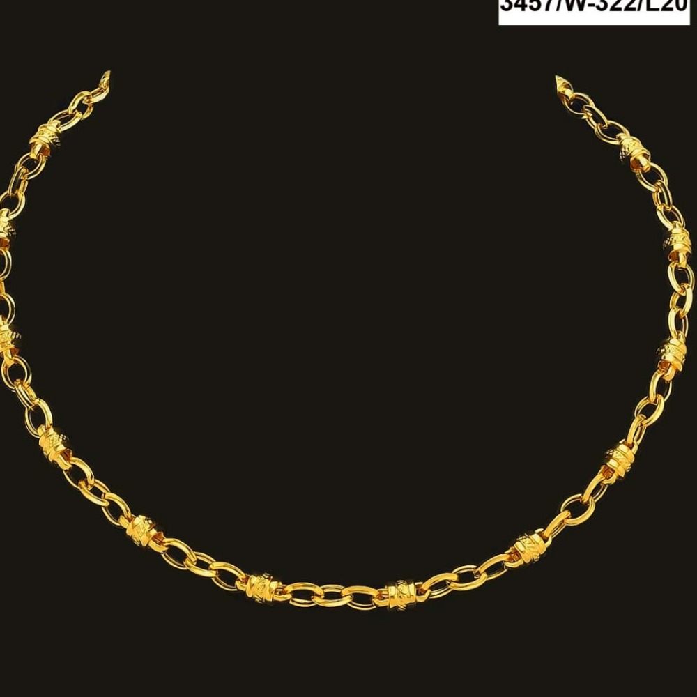22 Kt Yellow Gold Hallmark Luxury Necklace Men'S Link Chain 21 Grams