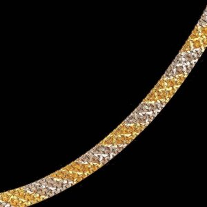 22 Kt Yellow Gold Curb Cuban Necklace Unisex 2 Tone Chain 18 Grams
