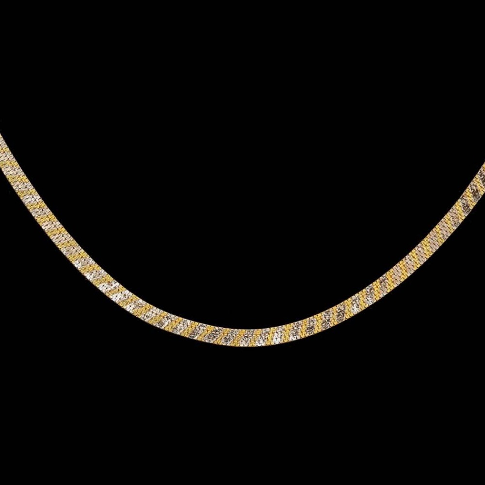 22 Kt Yellow Gold Hallmark Curb Cuban Necklace Unisex Flat Chain 24 g