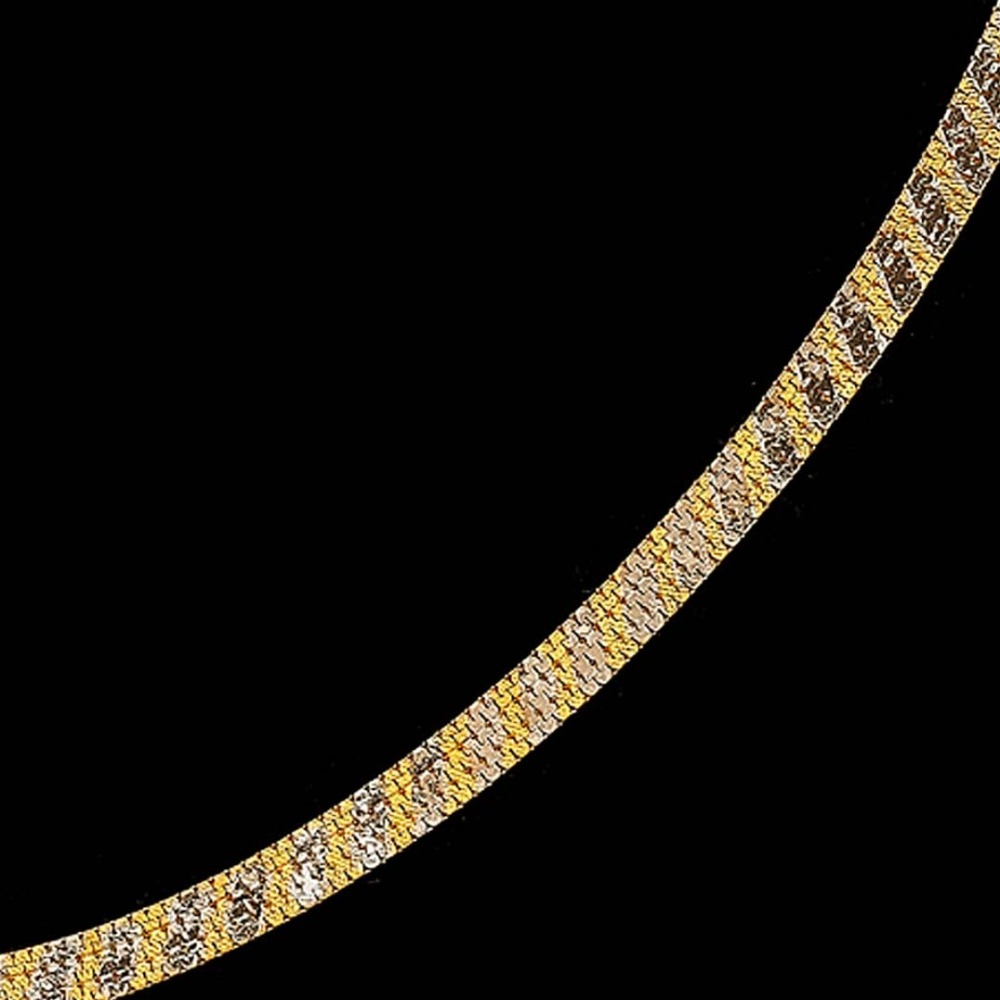 22 Kt Yellow Gold Hallmark Curb Cuban Necklace Unisex Flat Chain 24 g