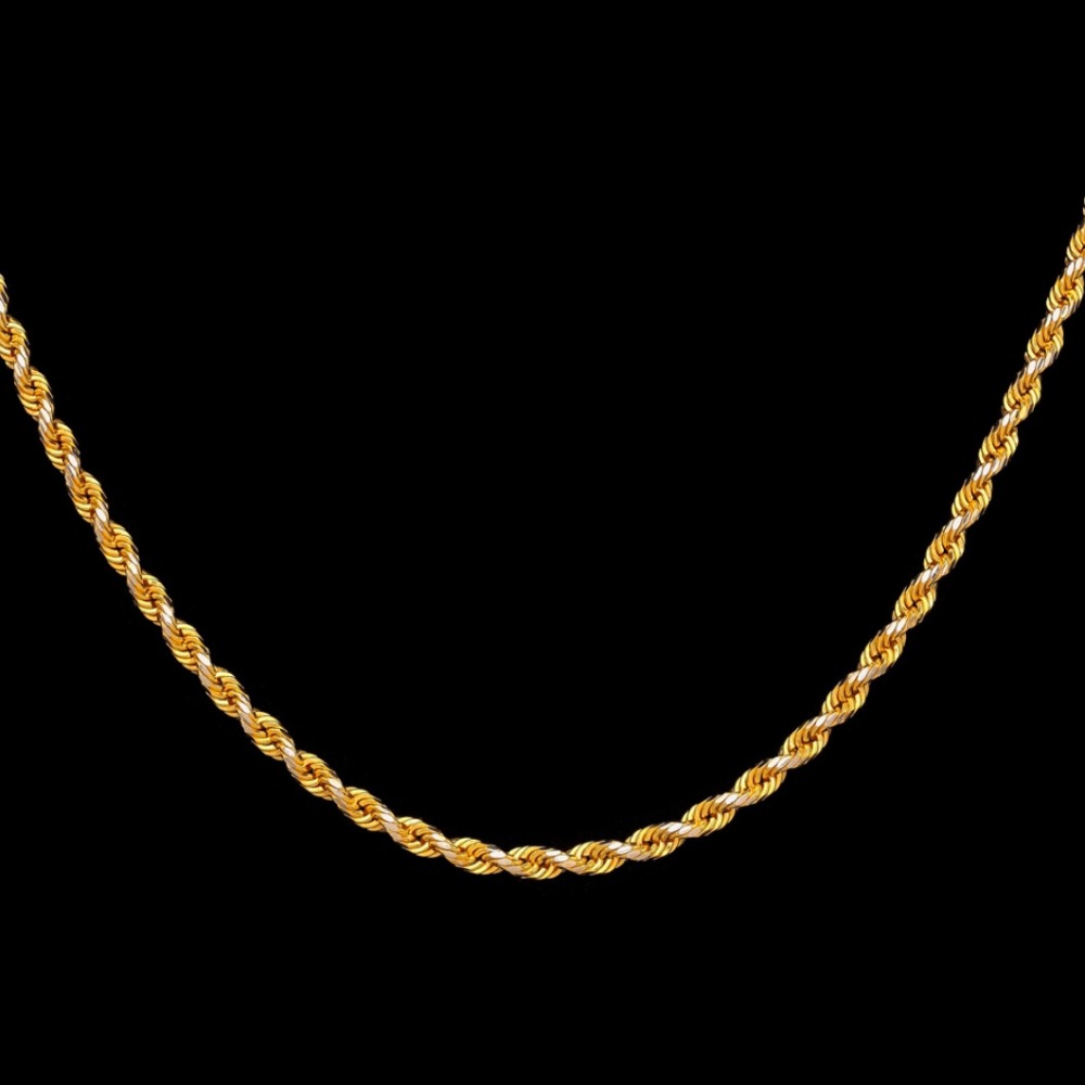 22 kt real solid yellow gold necklace unisex rope chain 14 grams