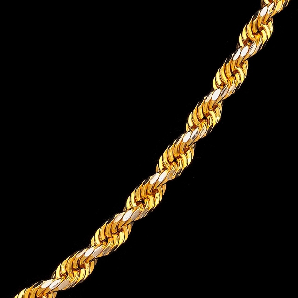 22 kt real solid yellow gold necklace unisex rope chain 14 grams