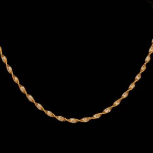 22 Kt Yellow Gold Hallmark Curb Cuban Necklace Unisex Twist Chain 18g