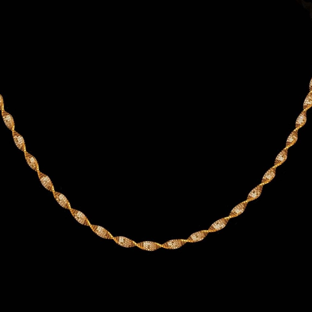 22 Kt Yellow Gold Hallmark Curb Cuban Necklace Unisex Twist Chain 18g