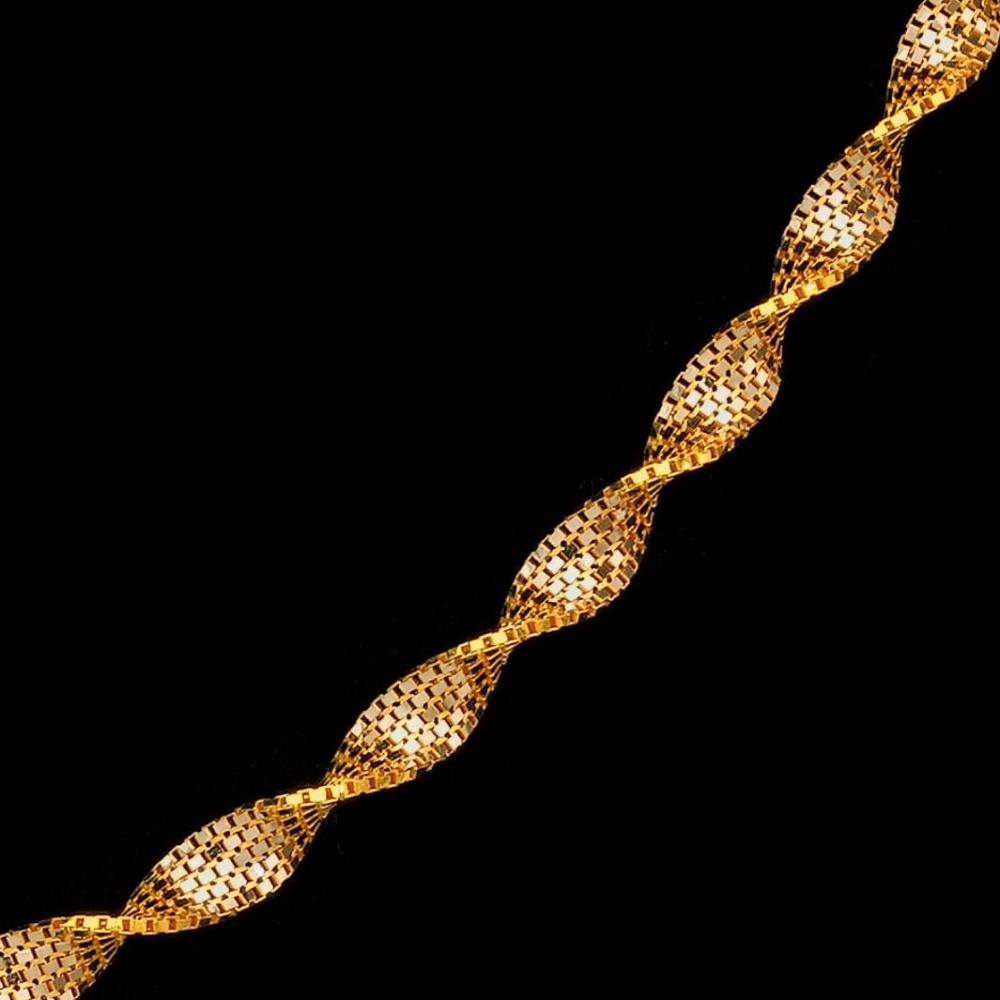 22 Kt Yellow Gold Hallmark Curb Cuban Necklace Unisex Twist Chain 18g