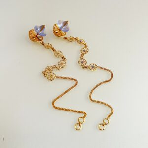 18 Kt Yellow Gold Ear Drop Screw Back Women Earrings 4.360 Grams