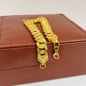 men's link bracelet yellow 22kt gold 14 grams 9.69mm wide 8 inches