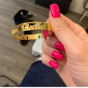 18 kt yellow gold personalized handmade men's bracelet 30 gms