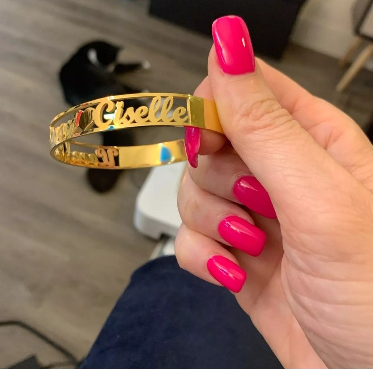 18 kt yellow gold personalized handmade men's bracelet 30 gms