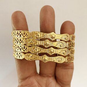 22 kt solid yellow gold slip-on women bracelet bangle 44.400 grams
