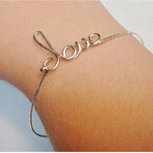 14 kt hallmark real solid white gold love hinge bangle bracelet
